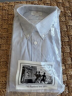 Black and White Pinstripe Dress Shirt -